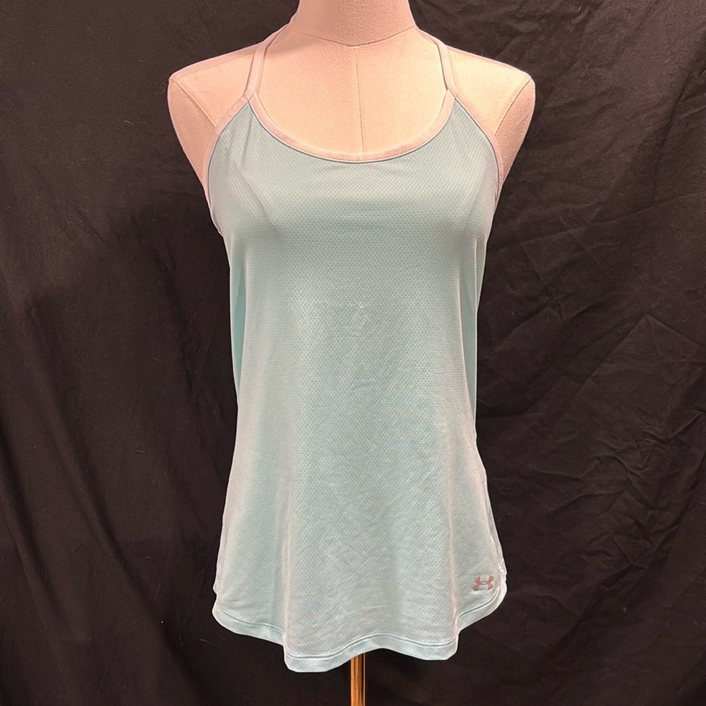Under Armour light blue/green athletic tank size S